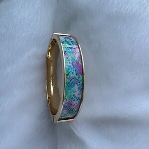 Lilly Pulitzer Floral Gold Bangle Bracelet